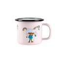 Emaljmugg Pippi & Lilla Gubben (rosa)